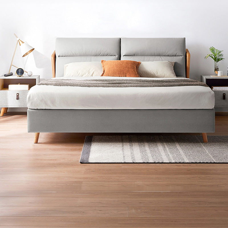 Letto a pannello a colori solidi Funco in fico in pelle rivestita standard