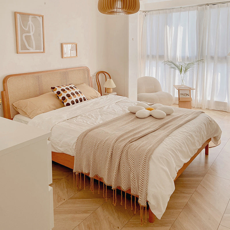 Classico telaio da letto a colore solido da ciliegia classico con gambe dorate personalizzate