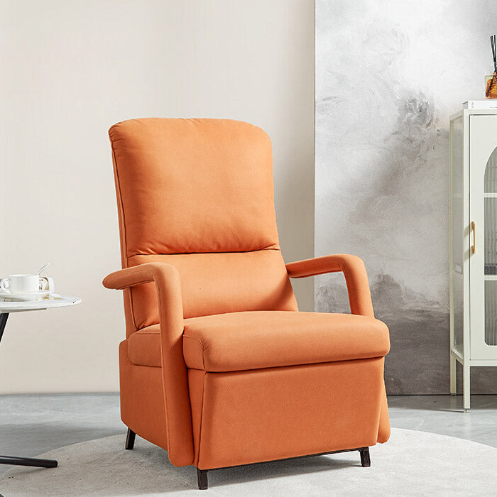 Chaise inclinable couleur inclinable à cadre métallique en cuir faux en cuir avec repose-pieds