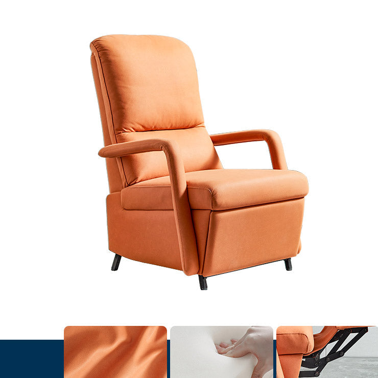 Chaise inclinable couleur inclinable à cadre métallique en cuir faux en cuir avec repose-pieds