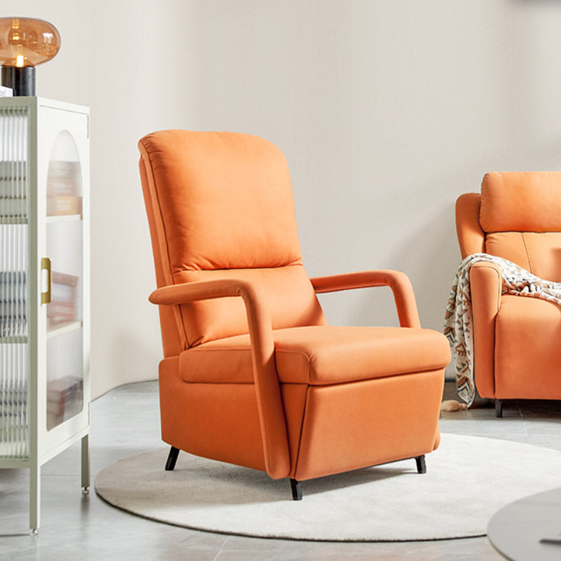 Chaise inclinable couleur inclinable à cadre métallique en cuir faux en cuir avec repose-pieds