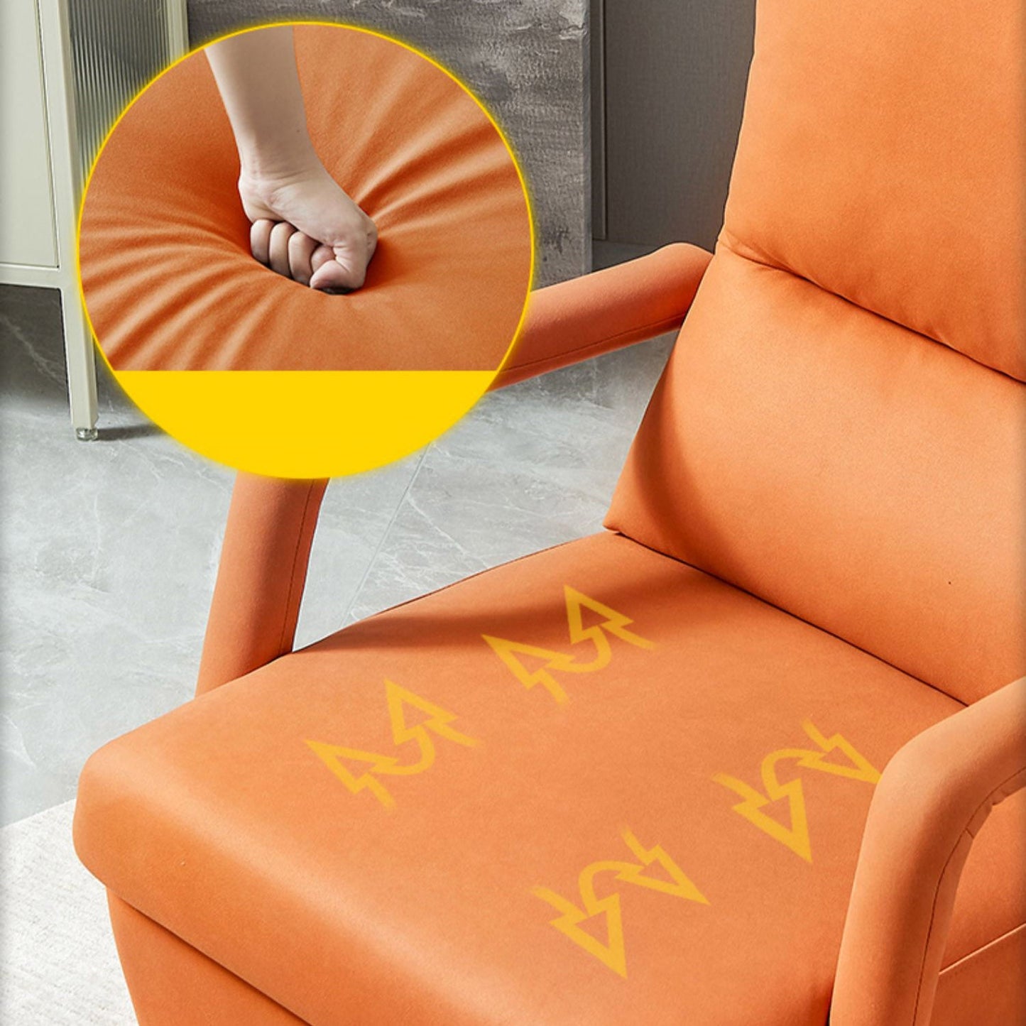 Chaise inclinable couleur inclinable à cadre métallique en cuir faux en cuir avec repose-pieds