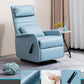 Manual-Handle Rocker Standard Recliner Solid Color Faux Leather Recliner Chair Blue Clearhalo 'Chairs & Seating' 'furn' 'furn_recliners' 'Furniture' 'Living Room Furniture' 'Recliners' 7090565