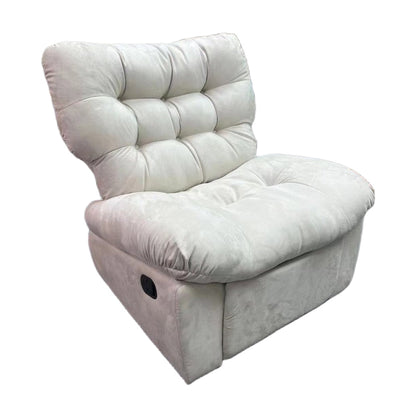Microsuede Recliner Chair with Tufted Back and Independent Foot White Clearhalo 'Chairs & Seating' 'furn' 'furn_recliners' 'Furniture' 'Living Room Furniture' 'Recliners' 7090587