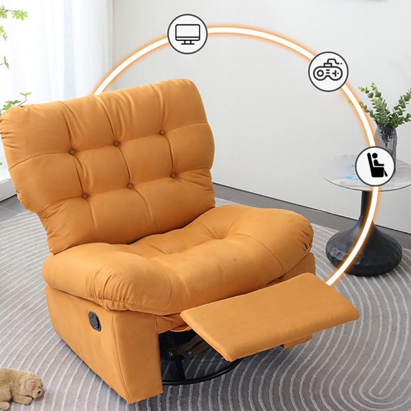 Microsuede Recliner Chair with Tufted Back and Independent Foot Clearhalo 'Chairs & Seating' 'furn' 'furn_recliners' 'Furniture' 'Living Room Furniture' 'Recliners' 7090592