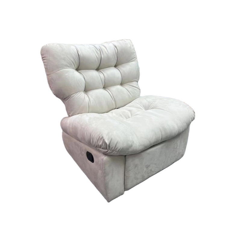 Microsuede Recliner Chair with Tufted Back and Independent Foot Clearhalo 'Chairs & Seating' 'furn' 'furn_recliners' 'Furniture' 'Living Room Furniture' 'Recliners' 7090593