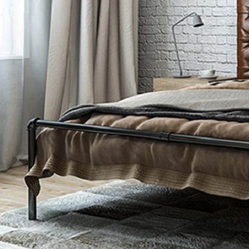 Lit de plate-forme en métal contemporain lit standard avec tête de lit rembourrée