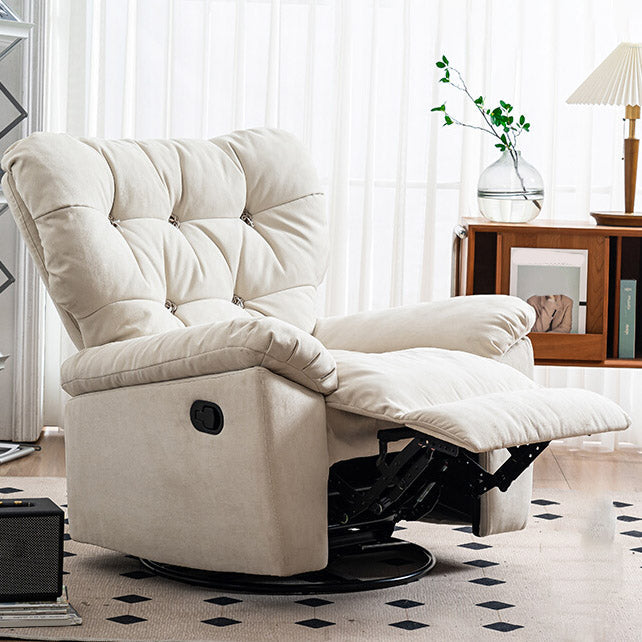 Swivel Rocker Standard Recliner Solid Color Faux Leather Recliner stoel met getufte rug