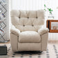 Swivel Rocker Standard Recliner Solid Color Faux Leather Recliner stoel met getufte rug