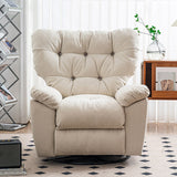 Swivel Rocker Standard Recliner Solid Color Faux Leather Recliner stoel met getufte rug