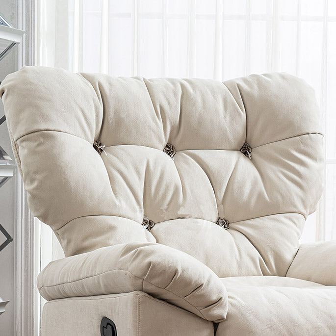 Swivel Rocker Standard Recliner Solid Color Faux Leather Recliner stoel met getufte rug