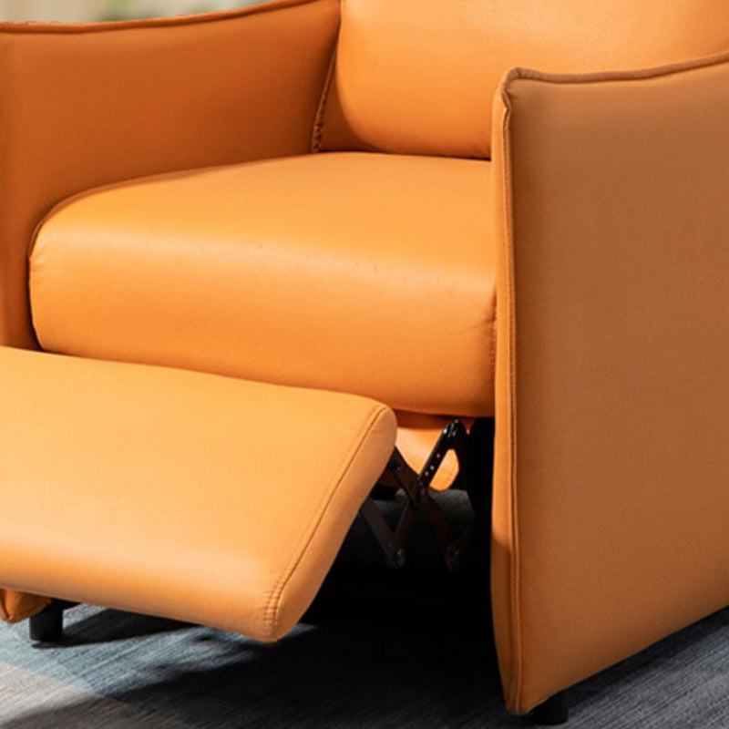 Reclinabile standard in pelle incollata contemporanea con piede indipendente