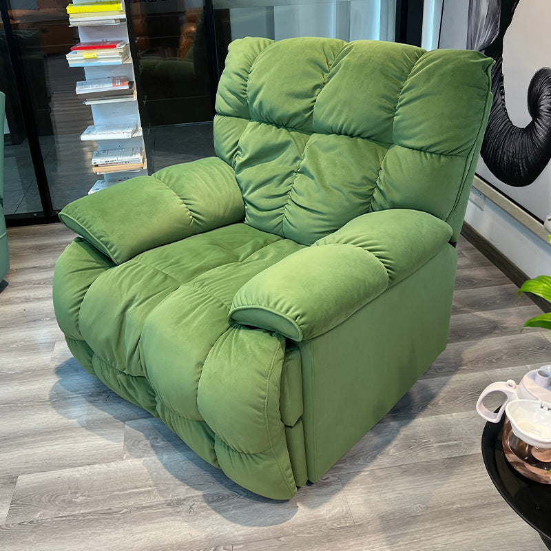 Sedia reclinabile in velluto contemporaneo reclinabile standard di colore solido con blocco di posizione