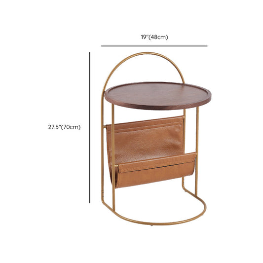 Contemporary Corner Table Round Wood Side Table with Storage Clearhalo 'Coffee & Accent Tables' 'End & Side Tables' 'end_side_tables' 'furn' 'furn_end_side_tables' 'Furniture' 'Living Room Furniture' 7090785