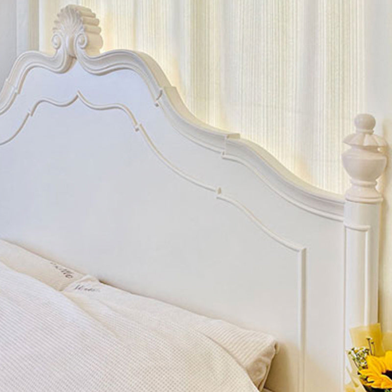 Victorian Solid Color Slat Bed Arched Bed With Custom Wood Legs