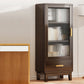 Armoire à accent brun moderne avec portes en acrylique armoire rectangulaire