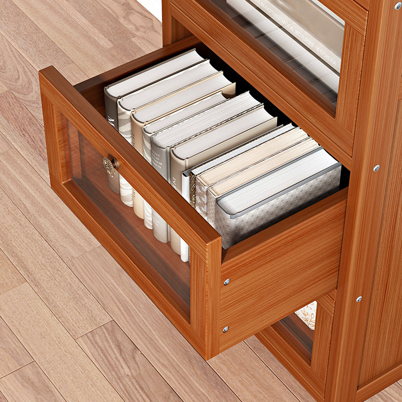 Mobile moderno di accento marrone con porte acriliche cabinet rettangolo