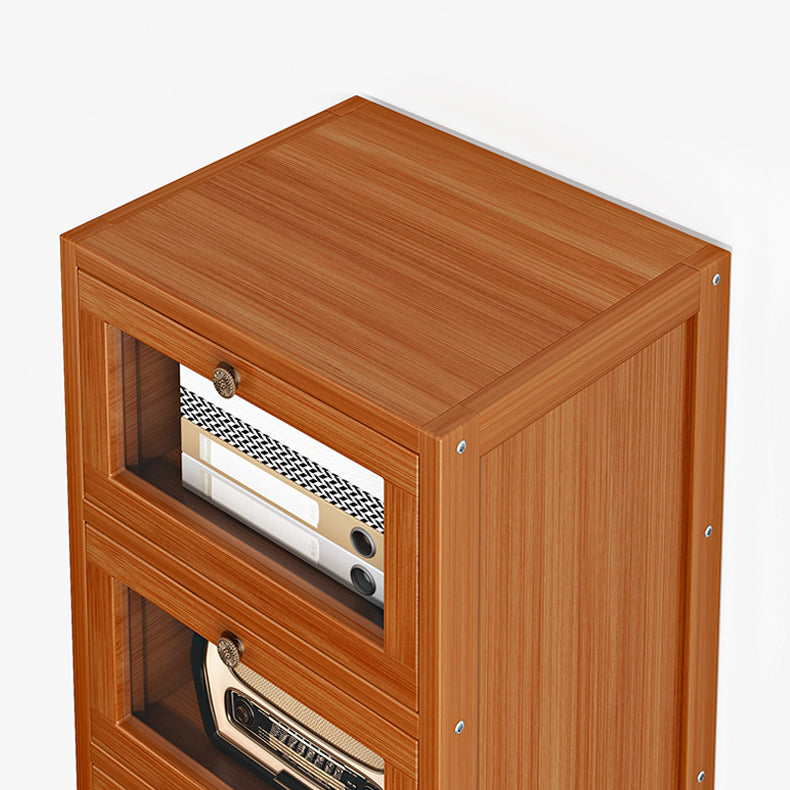 Armoire à accent brun moderne avec portes en acrylique armoire rectangulaire