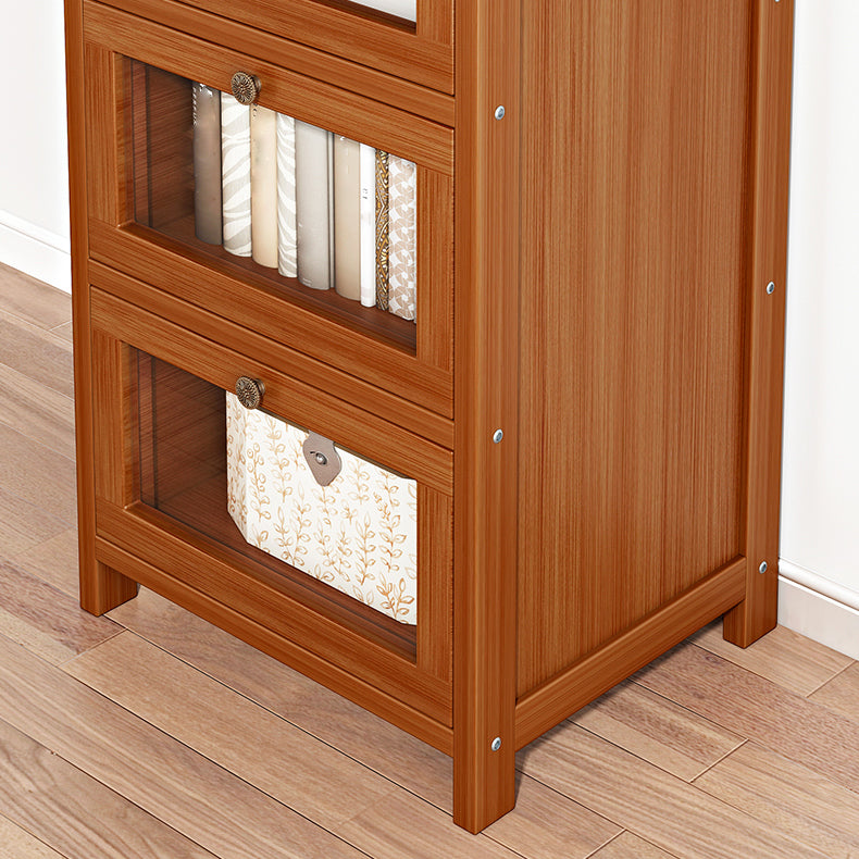 Mobile moderno di accento marrone con porte acriliche cabinet rettangolo