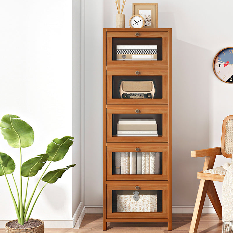 Mobile moderno di accento marrone con porte acriliche cabinet rettangolo