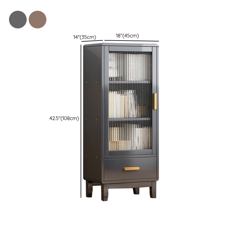 Armoire à accent brun moderne avec portes en acrylique armoire rectangulaire