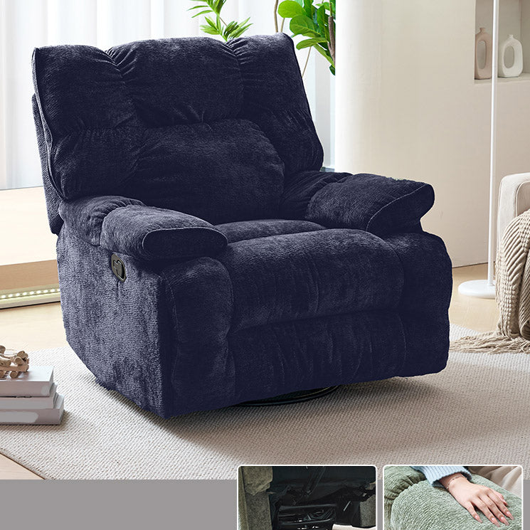 Swivel Rocker Standard Recliner Solid Color Manual-Handle Recliner Chair Blue Standard (No Motion) Clearhalo 'Chairs & Seating' 'furn' 'furn_recliners' 'Furniture' 'Living Room Furniture' 'Recliners' 7090970