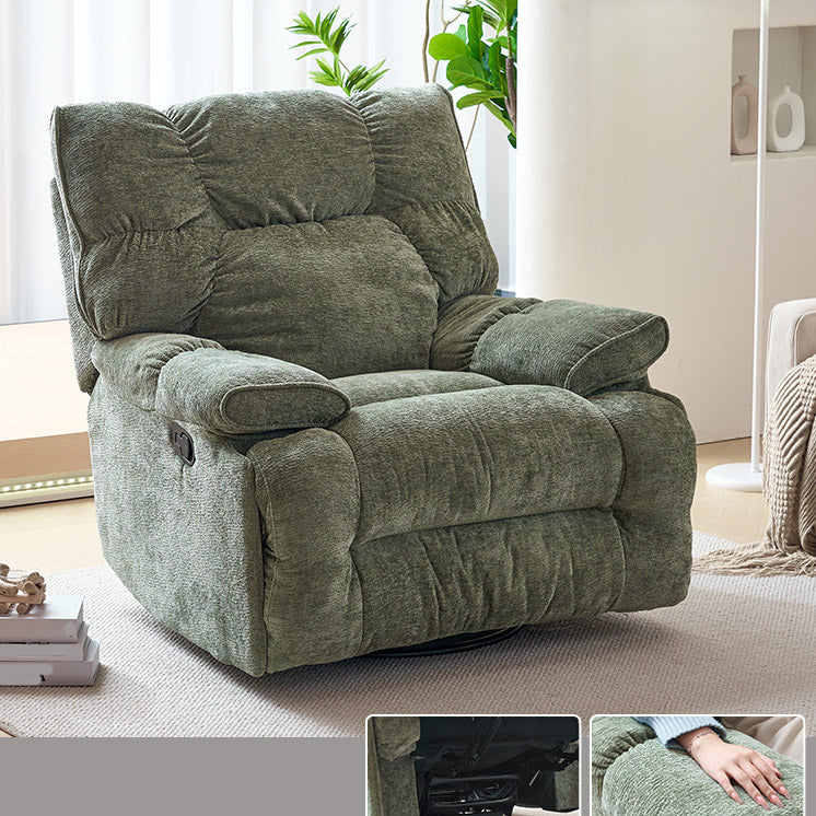 Swivel Rocker Standard Recliner Solid Color Manual-Handle Recliner Chair Green Standard (No Motion) Clearhalo 'Chairs & Seating' 'furn' 'furn_recliners' 'Furniture' 'Living Room Furniture' 'Recliners' 7090973