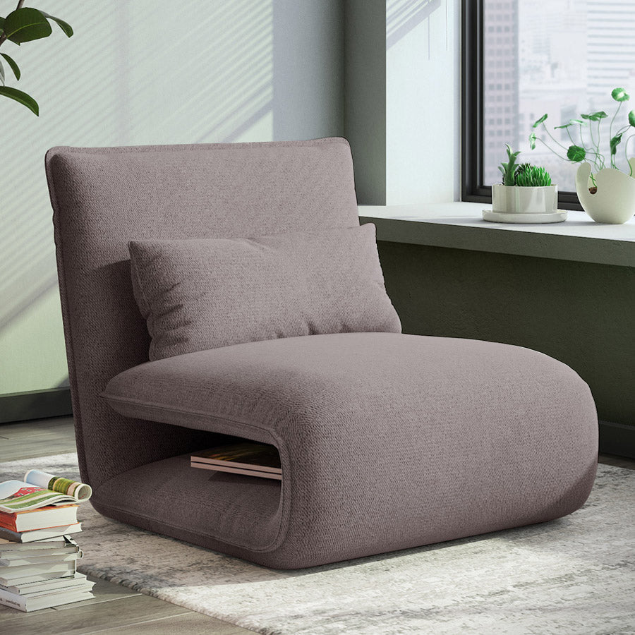 Chaise inclinable à cadre en métal de couleur solide inclinable en lin