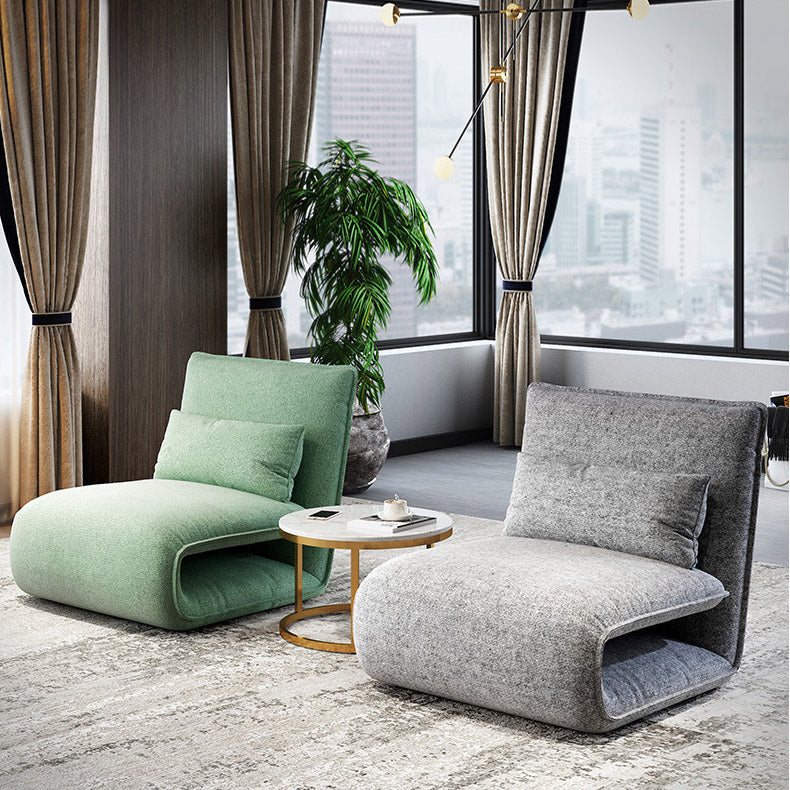 Chaise inclinable à cadre en métal de couleur solide inclinable en lin