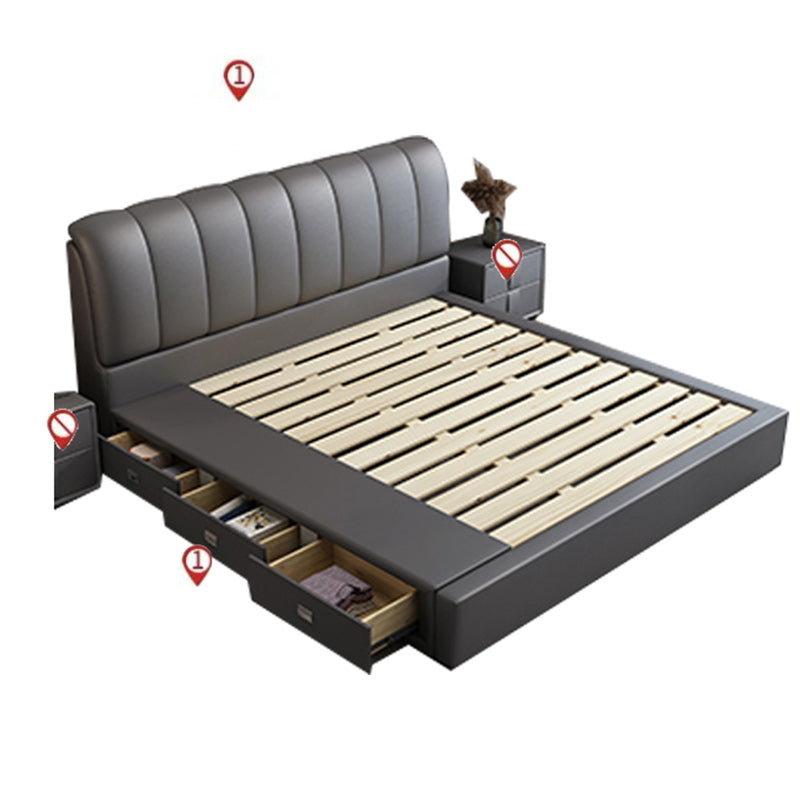 Contemporary Lift Up Storage Upholstered Headboard Solid Color Bed Frame Storage Included Clearhalo 'Bedroom Furniture' 'Beds' 'furn' 'furn_beds' 'Furniture' 7091029