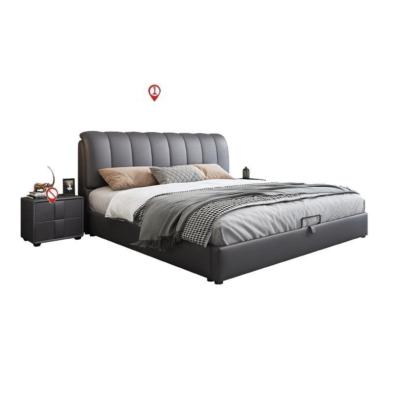 Contemporary Lift Up Storage Upholstered Headboard Solid Color Bed Frame Storage Not Included Clearhalo 'Bedroom Furniture' 'Beds' 'furn' 'furn_beds' 'Furniture' 7091030