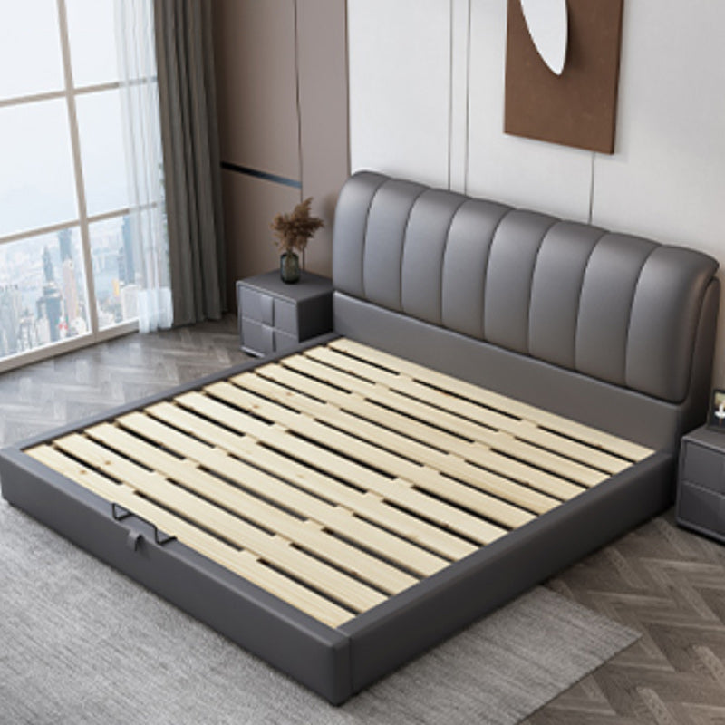 Contemporary Lift Up Storage Upholstered Headboard Solid Color Bed Frame Clearhalo 'Bedroom Furniture' 'Beds' 'furn' 'furn_beds' 'Furniture' 7091031