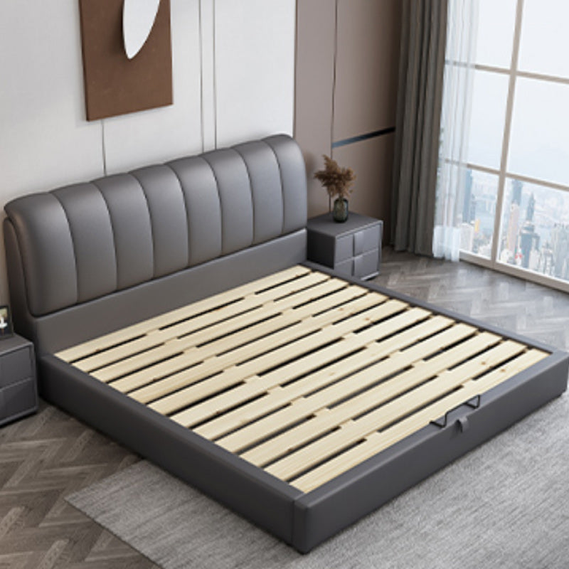 Contemporary Lift Up Storage Upholstered Headboard Solid Color Bed Frame Clearhalo 'Bedroom Furniture' 'Beds' 'furn' 'furn_beds' 'Furniture' 7091033