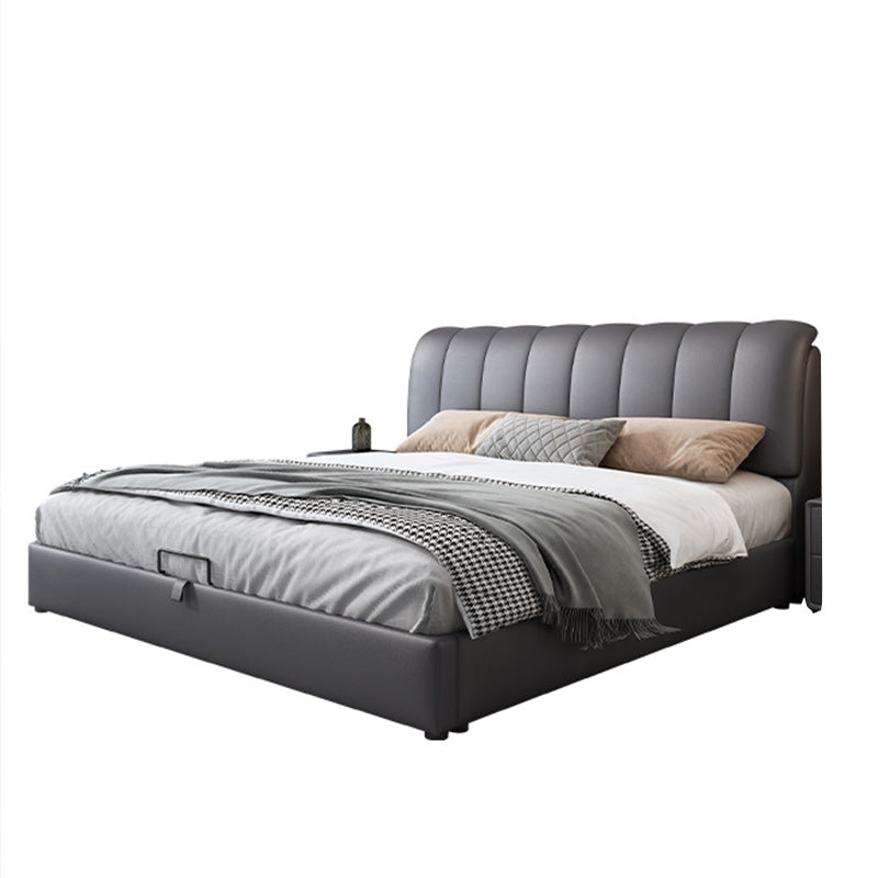 Contemporary Lift Up Storage Upholstered Headboard Solid Color Bed Frame Clearhalo 'Bedroom Furniture' 'Beds' 'furn' 'furn_beds' 'Furniture' 7091034