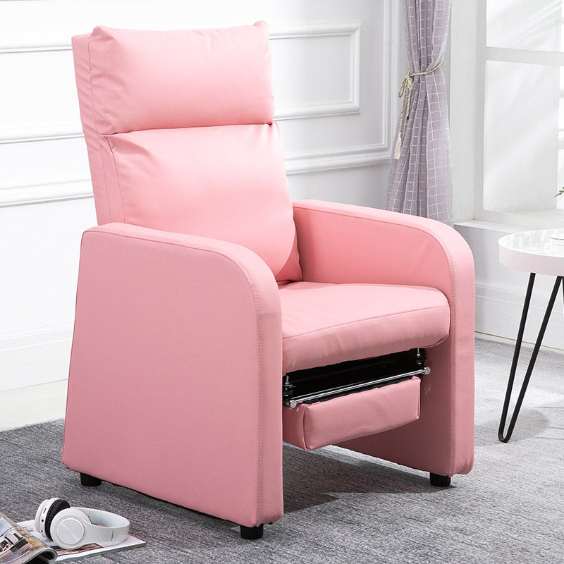 Solid Color Standard Recliner 38.18"H Recliner Chair with Footrest Pink Clearhalo 'Chairs & Seating' 'furn' 'furn_recliners' 'Furniture' 'Living Room Furniture' 'Recliners' 7091079