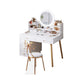 Contemporary Rubberwood Make-up Vanity with Mirror and Stool