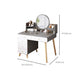 Contemporary Rubberwood Make-up Vanity with Mirror and Stool
