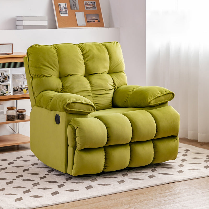 Scandinavian Fabric Standard Recliner Tufted Back Recliner Chair Green Clearhalo 'Chairs & Seating' 'furn' 'furn_recliners' 'Furniture' 'Living Room Furniture' 'Recliners' 7091147