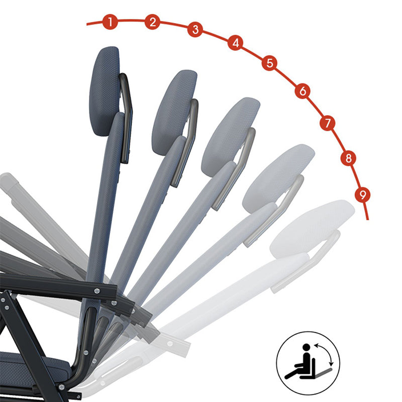 Moderne en eigentijdse standaardrecliner in stalen basis met hoofdsteun