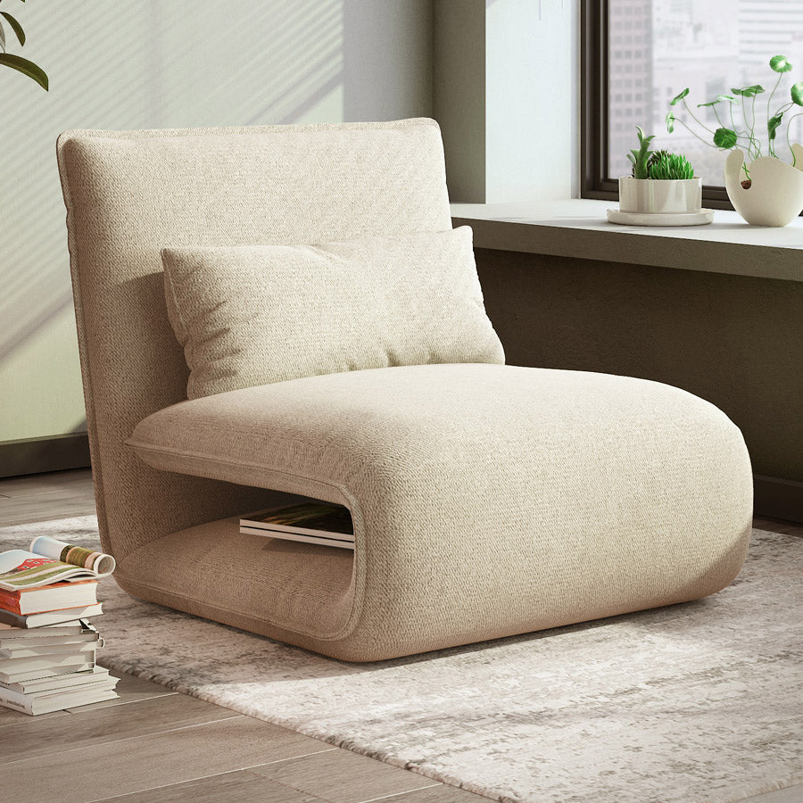 Frame metallico 25,59 "sedia reclinabile in pelle di colore polpa di colore reclinabile ad ampio standard