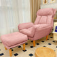 Modern Wood Recliner Chair Manual Solid Color Recliner Chair Deck Chair with Ottoman Pink Clearhalo 'Chairs & Seating' 'furn' 'furn_recliners' 'Furniture' 'Living Room Furniture' 'Recliners' 7091294