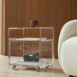 Tavolo d'angolo contemporaneo da 12 "tavolo acrilico con archiviazione