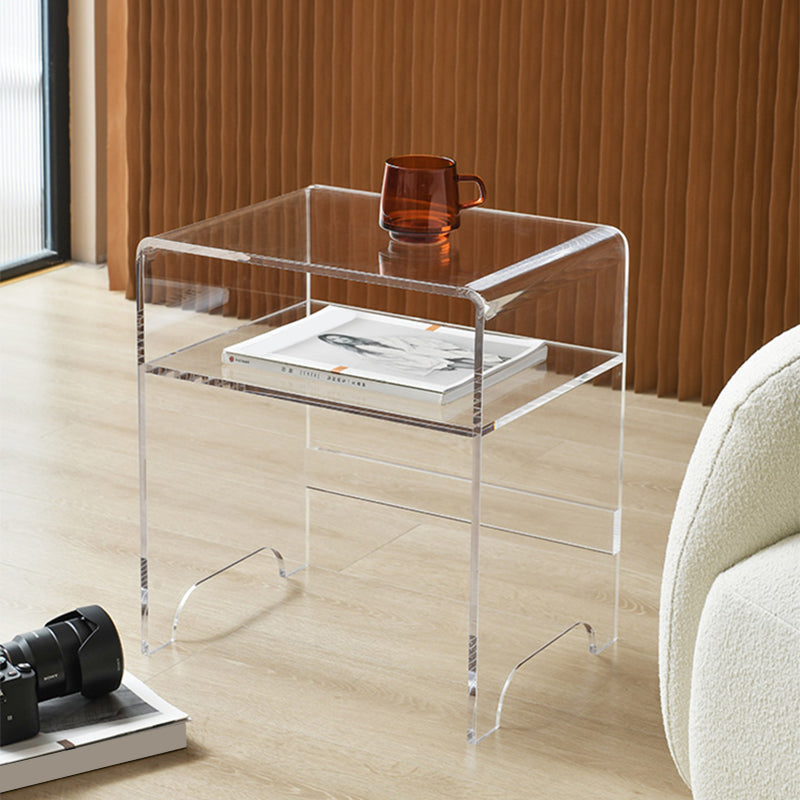 Tavolo d'angolo contemporaneo da 12 "tavolo acrilico con archiviazione