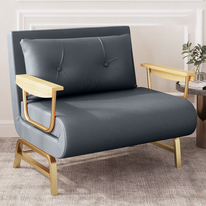 Scandinavian Solid Color Standard Recliner Faux Leather Recliner Chair 39.5"L x 28"W x 33.5"H Gray Clearhalo 'Chairs & Seating' 'furn' 'furn_recliners' 'Furniture' 'Living Room Furniture' 'Recliners' 7091334