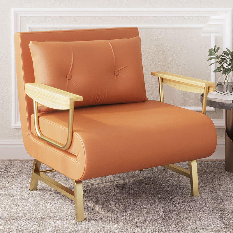 Scandinavian Solid Color Standard Recliner Faux Leather Recliner Chair 31.5"L x 28"W x 33.5"H Orange Clearhalo 'Chairs & Seating' 'furn' 'furn_recliners' 'Furniture' 'Living Room Furniture' 'Recliners' 7091338