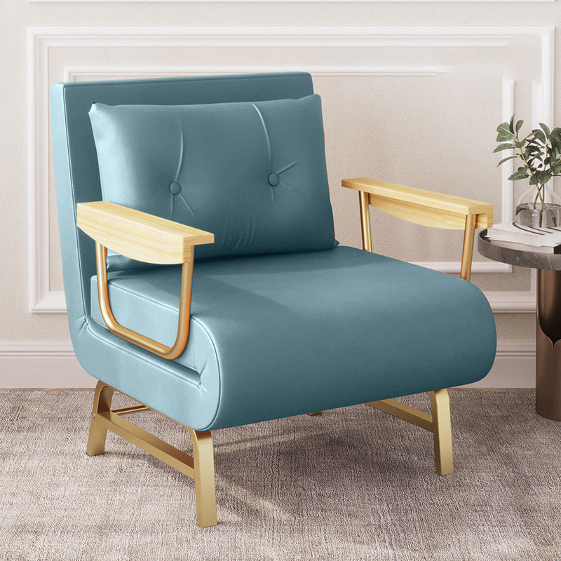 Scandinavian Solid Color Standard Recliner Faux Leather Recliner Chair 27"L x 28"W x 33"H Blue Clearhalo 'Chairs & Seating' 'furn' 'furn_recliners' 'Furniture' 'Living Room Furniture' 'Recliners' 7091342