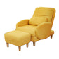 Linen Standard Recliner with Extended Footrest and Removable Cushions