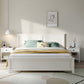 Rectangular Solid Color Panel Bed Scandinavian Standard Bed with Headboard