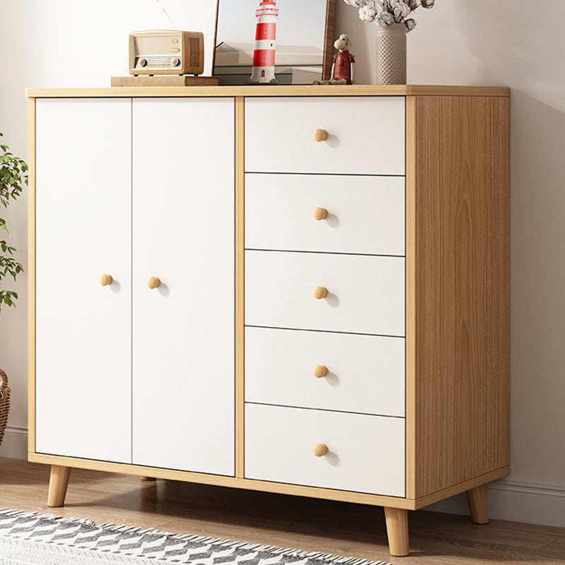 Contemporary Rectangle Storage Cabinet with Drawer Wooden Accent Cabinet