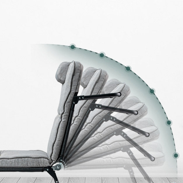 Metal Frame Foldable Standard Recliner Cotton Blend Recliner Chair Clearhalo 'Chairs & Seating' 'furn' 'furn_recliners' 'Furniture' 'Living Room Furniture' 'Recliners' 7091461